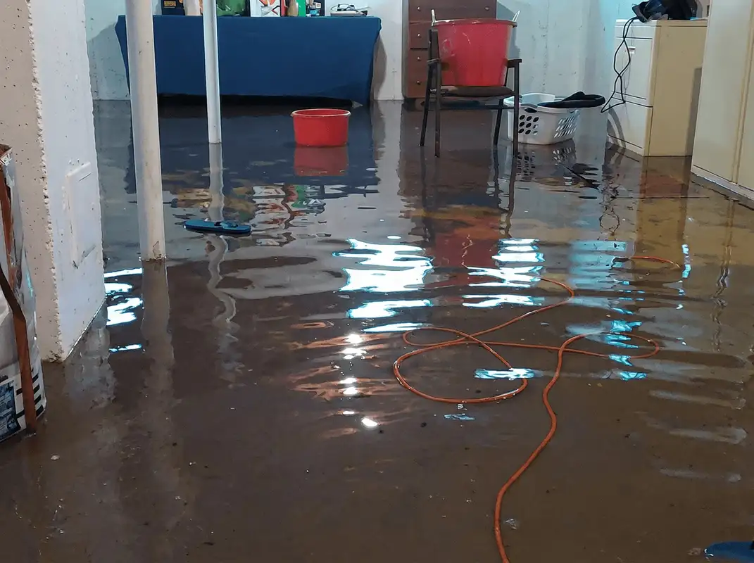 Basement with boiler, cabinets and washing machine completely flooded in Tempe, AZ